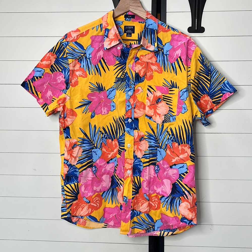 J. Crew button up tropical slim fit shirt Large